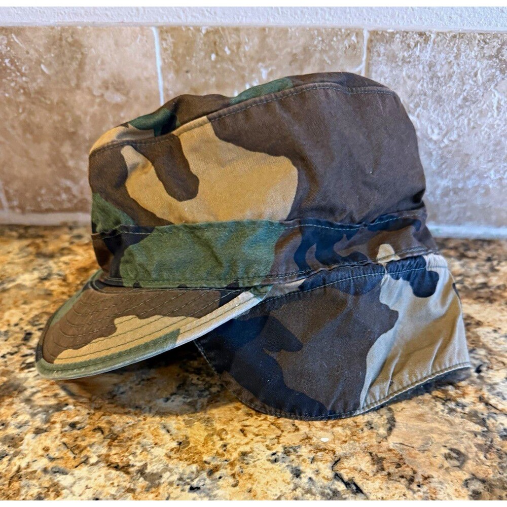 Propper International Inc Woodland Camo Military Patrol Cap w/ Ear Flaps Size 7